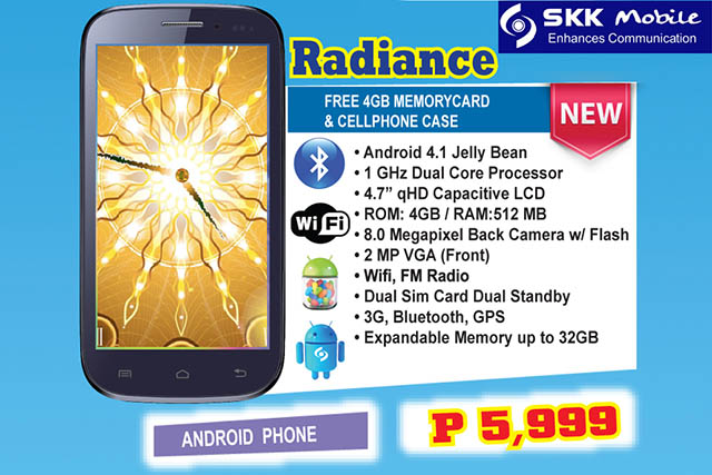 SKK Radiance: 4.7 Inch qHD Smartphone for Just Php4,999 on June 1!