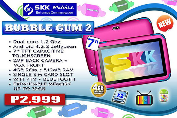 SKK Mobile Bubble Gum 2 is a Call/Text Capable Tablet for Kids!