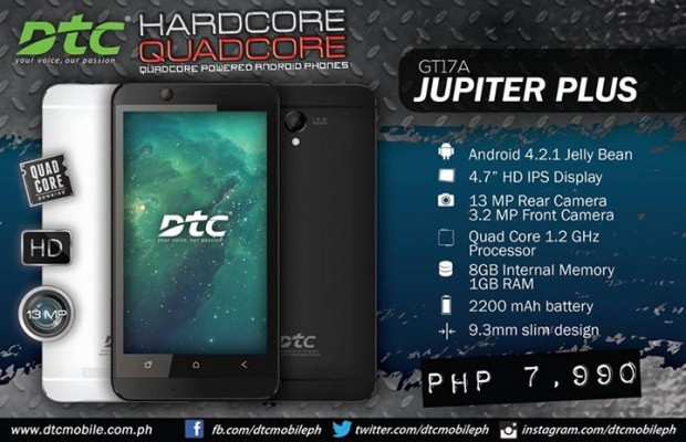 DTC GT17A Jupiter Plus: HD Screen and Quad Core CPU for Php7,999