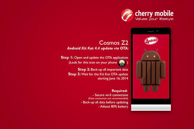 Cherry Mobile Cosmos Z2 KitKat Update to Become Available on June 16!