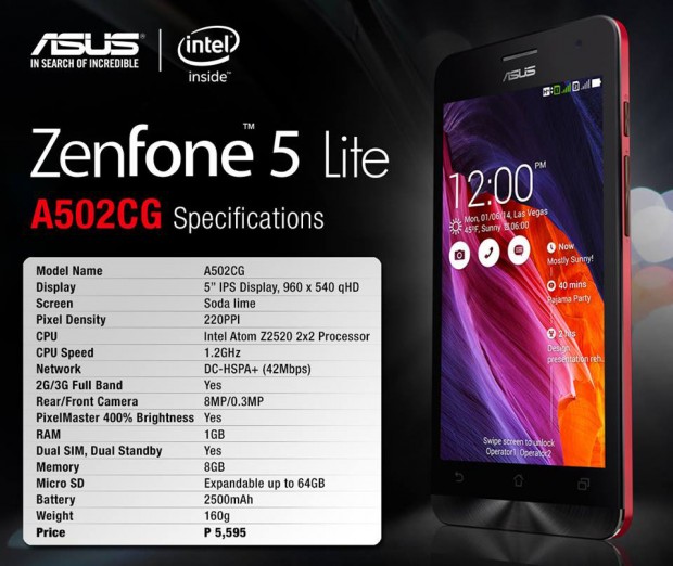ASUS Zenfone 5 Lite: 5 Inch Screen and Intel CPU at Php5,595!